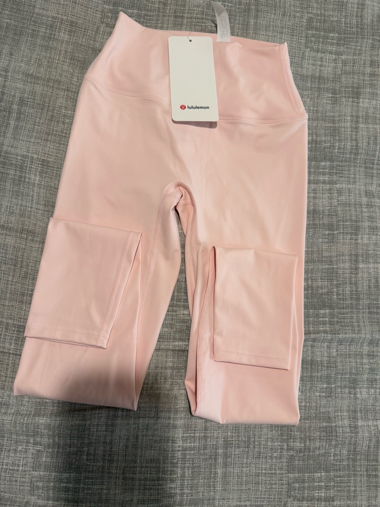 Lululemon Athletica Light Pink Kids Performance Leggings With Side Pockets